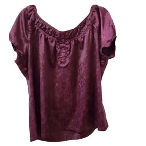 APT9 Purple Satin Brocade Blouse Sz PXL